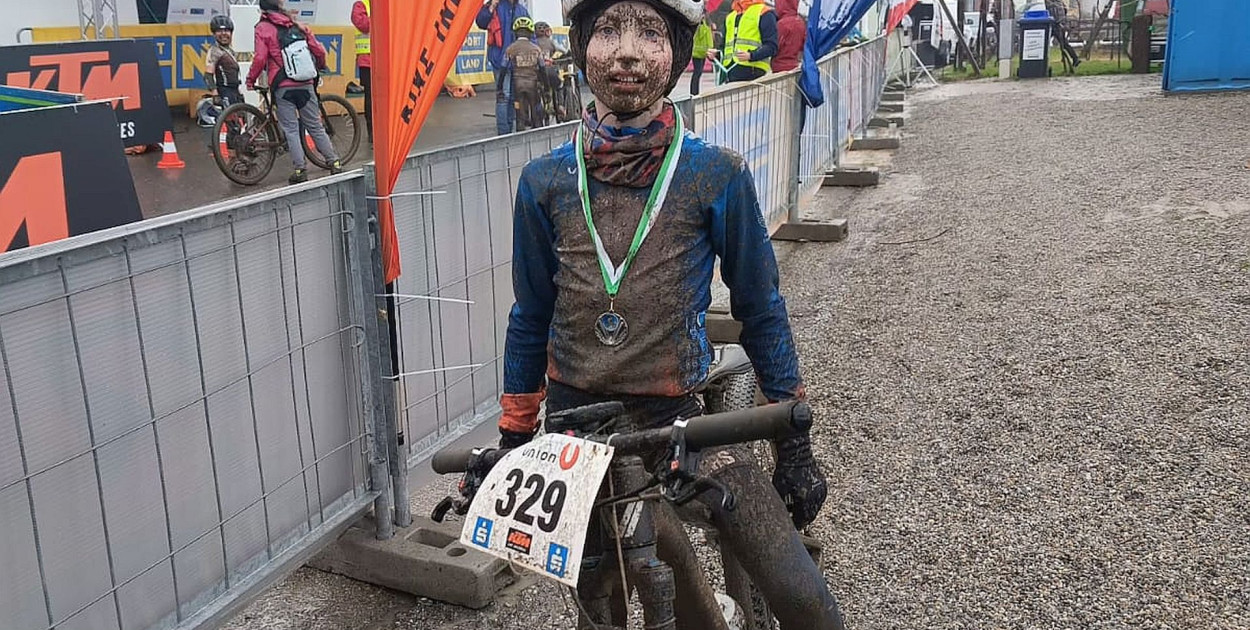 Jan Tomczyk z drużyny kolarskiej Gwarki wywalczył 2. miejsce. Fot. Dk Gwarki