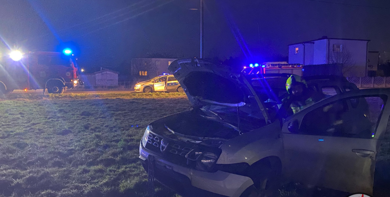 Do zdarzenia doszło na ul. Edukacji Narodowej w Pniowcu. Fot. Archiwum OSP Pniowiec