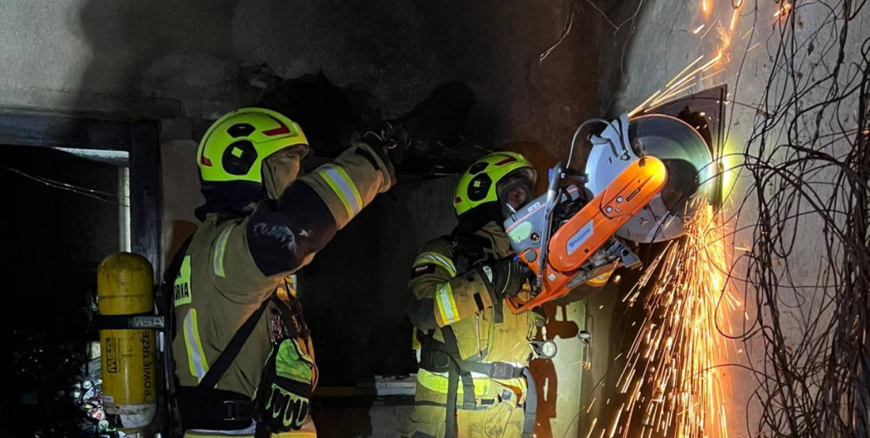 Pożar pomieszczenia gospodarczego w Tworogu. Fot. OSP Tworóg