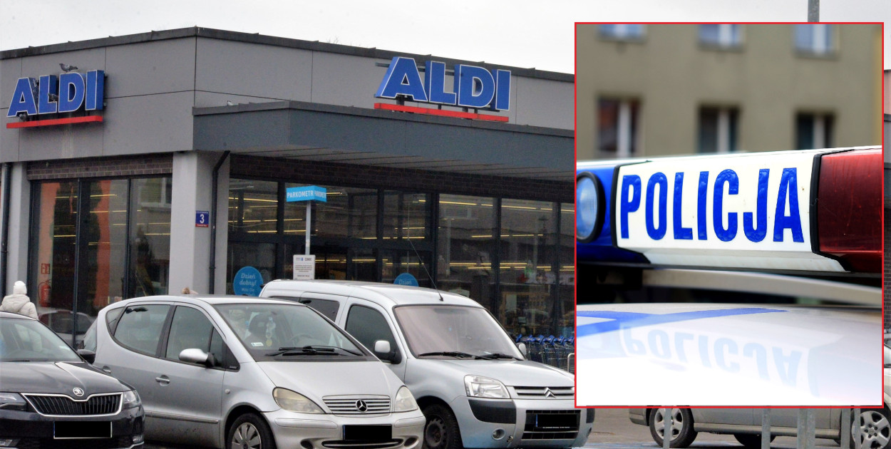 Policja została wczoraj wezwana do sklepu Aldi w Tarnowskich Górach. Złapano tam złodzieja, na którym - jak się okazało - ciążył wyrok za niepłacenie alimentów. Fot. Gwarek