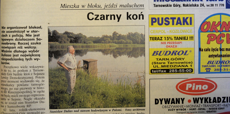 Październik 2001 r. Gwarek informuje, że posłem ziemi tarnogórskiej został Stanisław Dulias