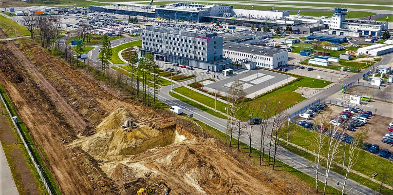 Trwa budowa stacji kolejowej Pyrzowice Lotnisko. Fot. Katowice Airport 