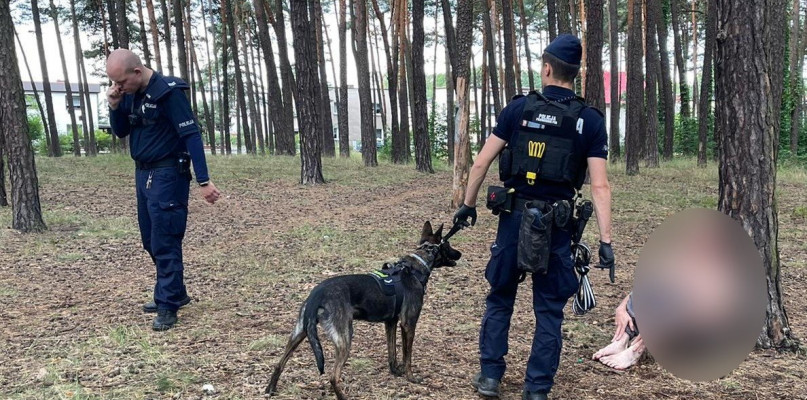 Pies odnalazł zaginionego. Fot. Archiwum KPP w Tarnowskich Górach 