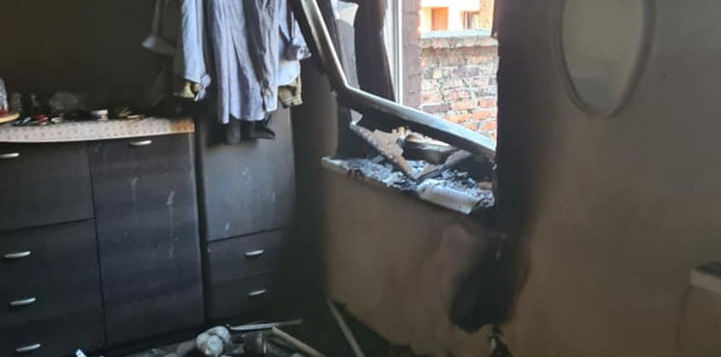 Pożar mieszkania w Dąbrówce Wielkiej. Fot. OSP Dąbrówka Wielka