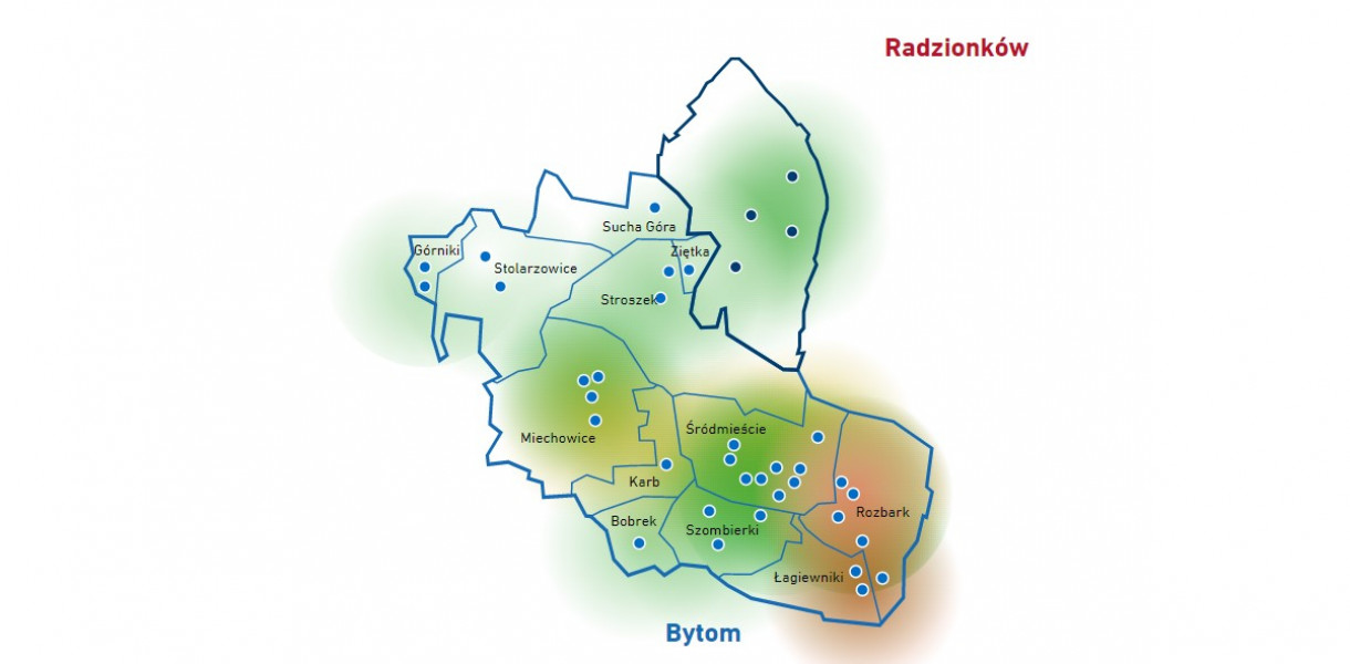 Mapa Bytomskiego Alarmu Smogowego. Fot. Zrzut ekranu 