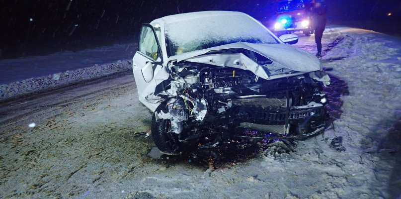 Do wypadku doszło na śliskiej drodze. Fot. archiwum policji 