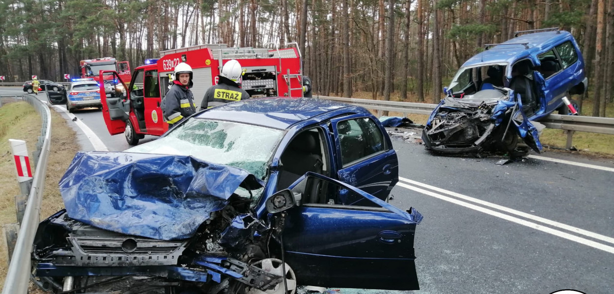 Wypadek na DK 11. Fot. OSP Tworóg