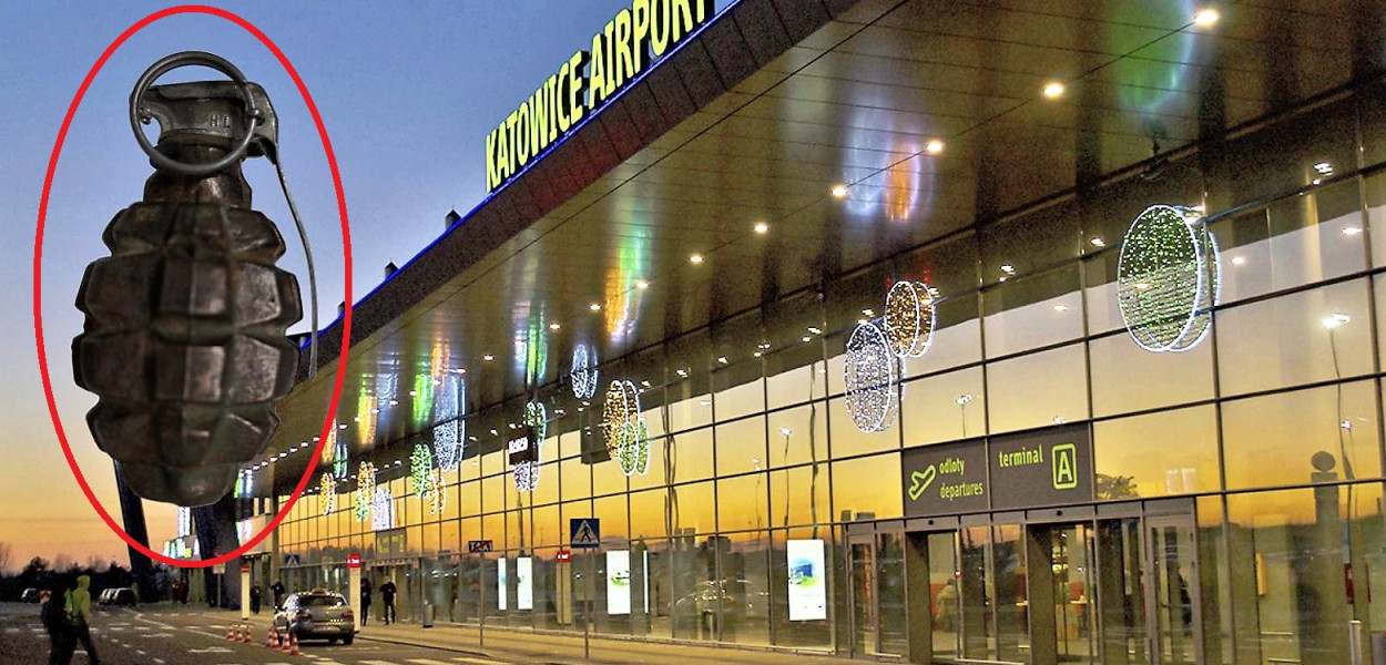 Mam granat - zażartował. Zakończył podróż w Airport Katowice. Fot. Franek Tarski/Pixabay