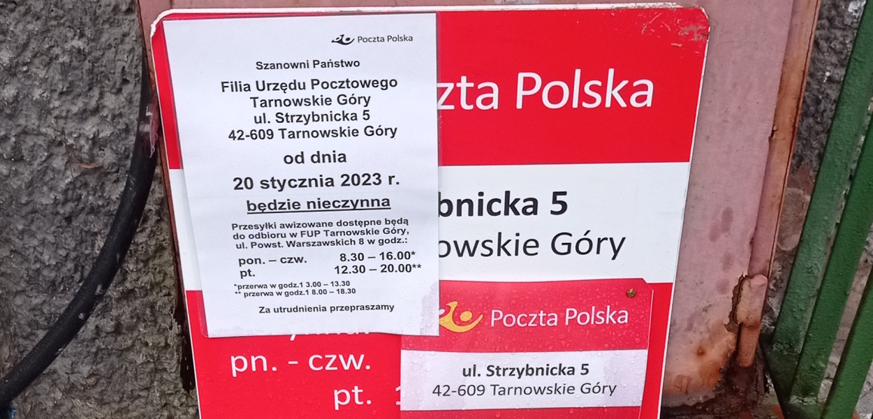 Poczta w Strzybnicy od 20 stycznia ma być zamknięta. Fot. Alicja Jurasz