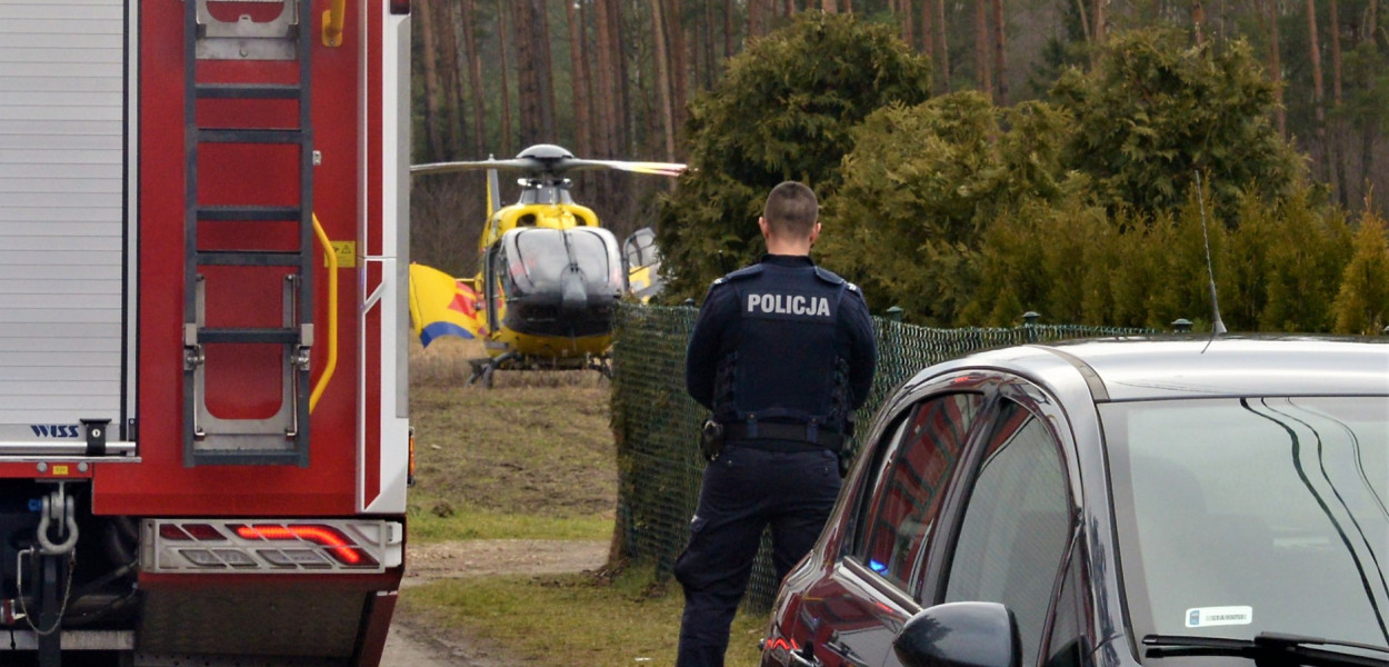 Do wypadku doszło dzisiaj w Kotach (gmina Tworóg). LPR zabrał niemowlę w stanie zagrożenia życia. Policja z Tarnowskich Gór wyjaśnia okoliczności wypadku. Fot. Jarosław Myśliwski