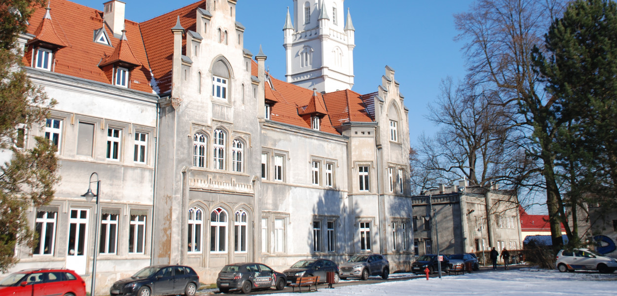 Zabrakło pieniędzy na remont elewacji. Ze względów bezpieczeństwa odnowiono jedynie pałacową wieżę. Fot. Elżbieta Kulińska 