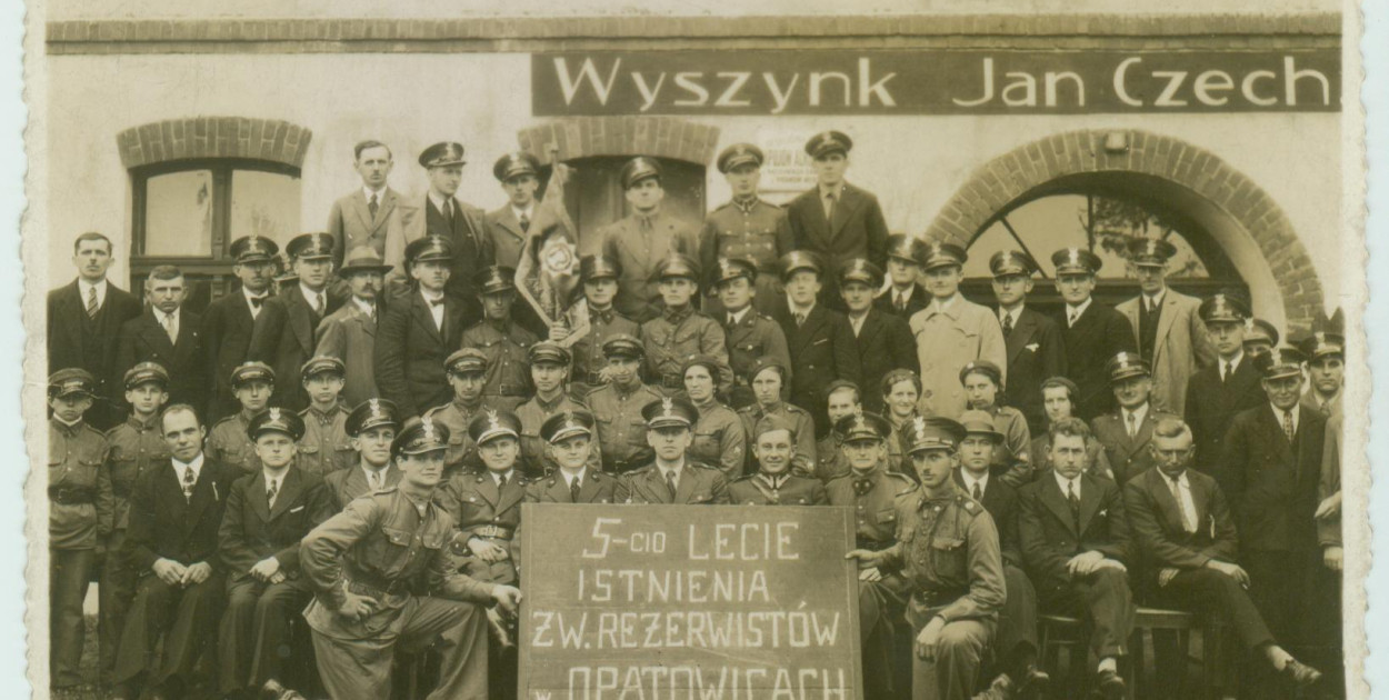 Pięciolecie powstania Związku Rezerwistów w Opatowicach, ok. 1936 r. Ze zbiorów Muzeum w Tarnowskich Górach