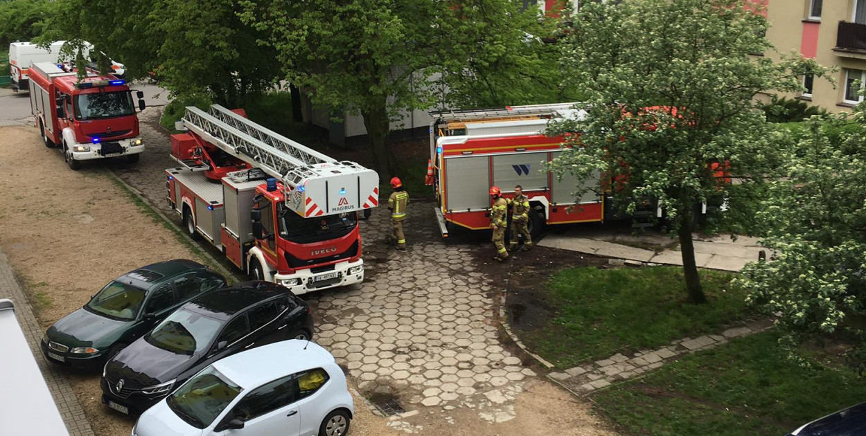 Pożar na ul. Okrzei w Tarnowskich Górach. Fot. Marcin Rupik