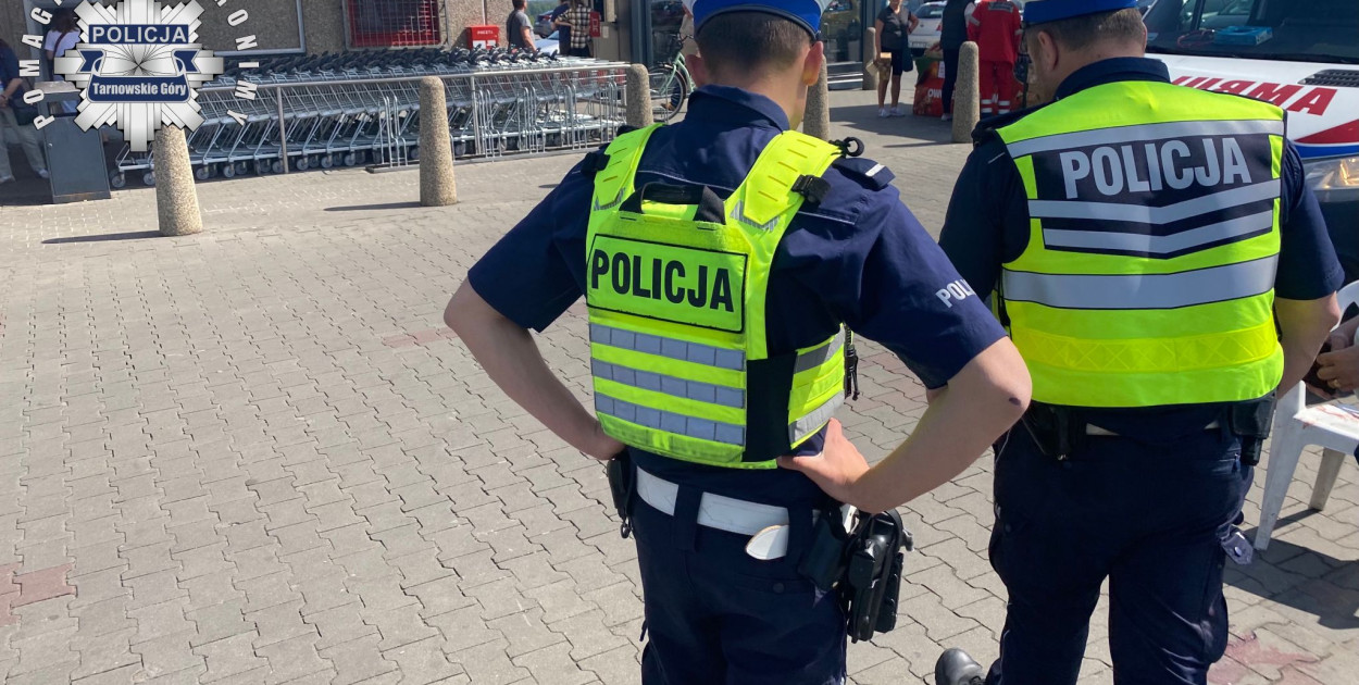 Potrącenie pieszej przed Kauflandem w Tarnowskich Górach. Fot. Policja Tarnowskie Góry