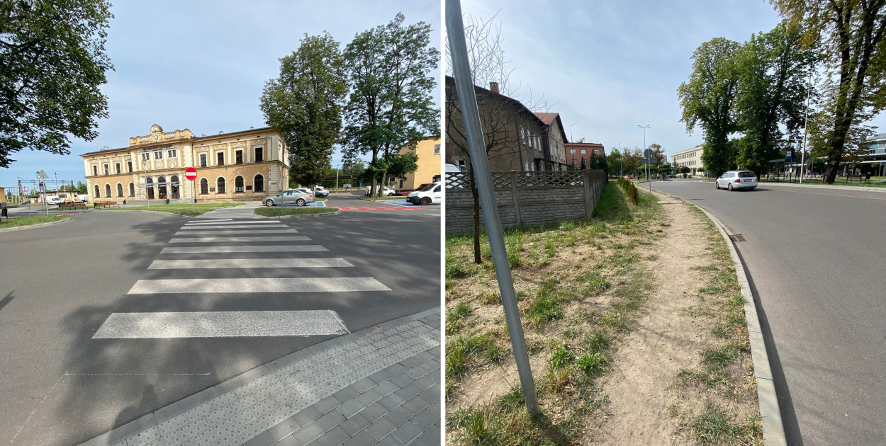 Wydeptana ścieżka przy centrum przesiadkowym w Tarnowskich Górach. Fot. Alicja Jurasz