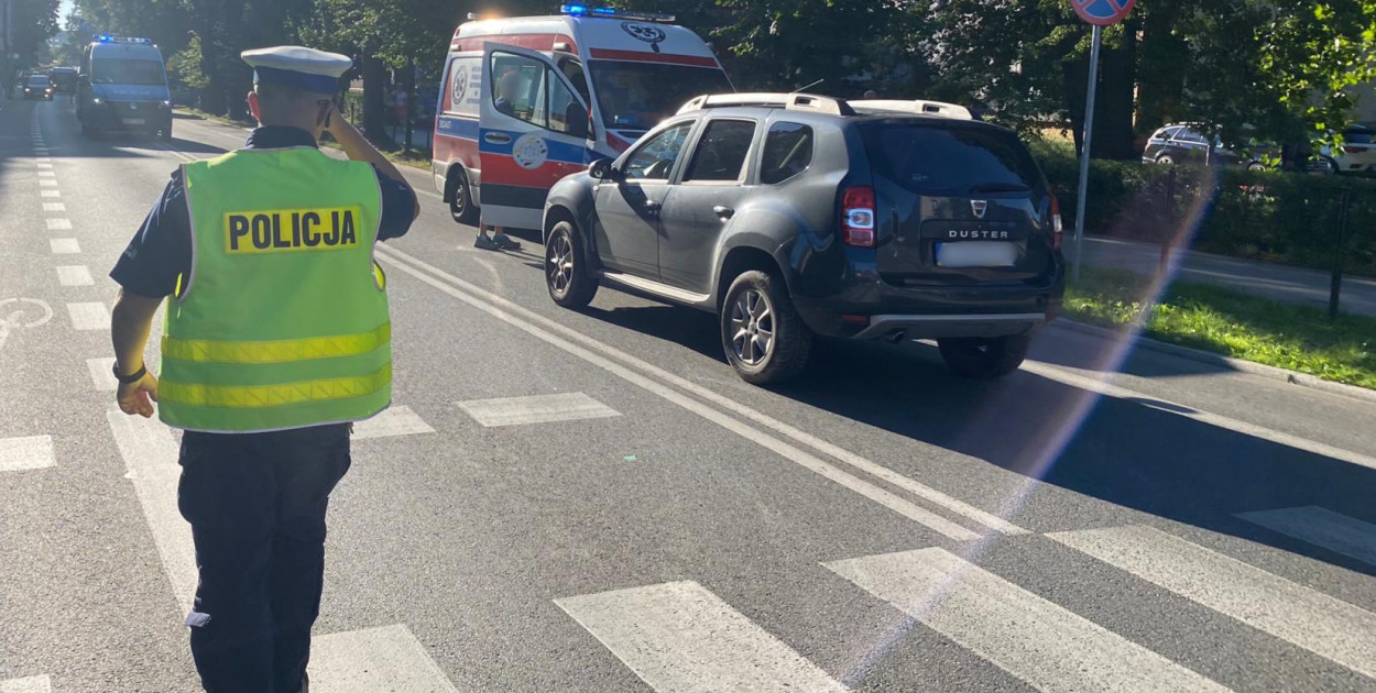 Tarnowskie Góry. Wypadek w centrum. Ulica jest nieprzejezdna. Fot. Policja Tarnowskie Góry