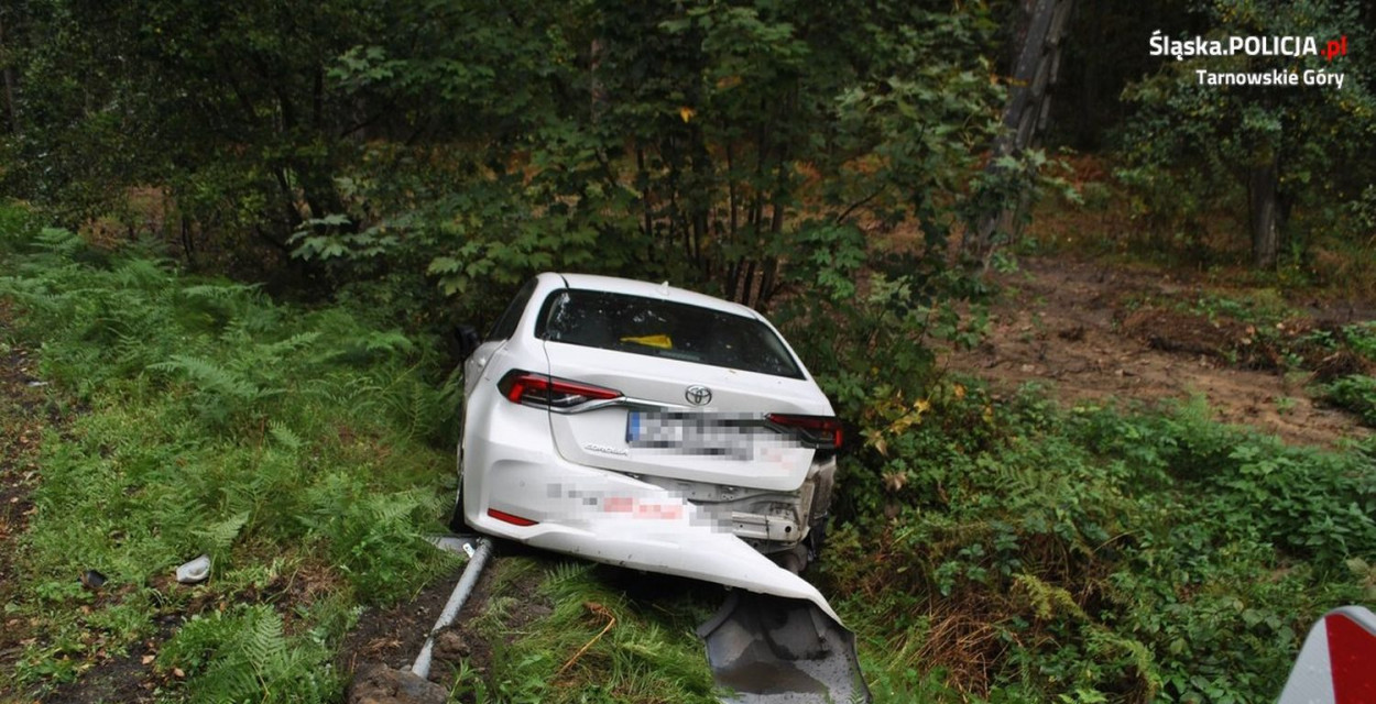 Połomia. Groźnie wyglądająca kolizja na ul. Pyskowickiej. Zdjęcia: archiwum policji