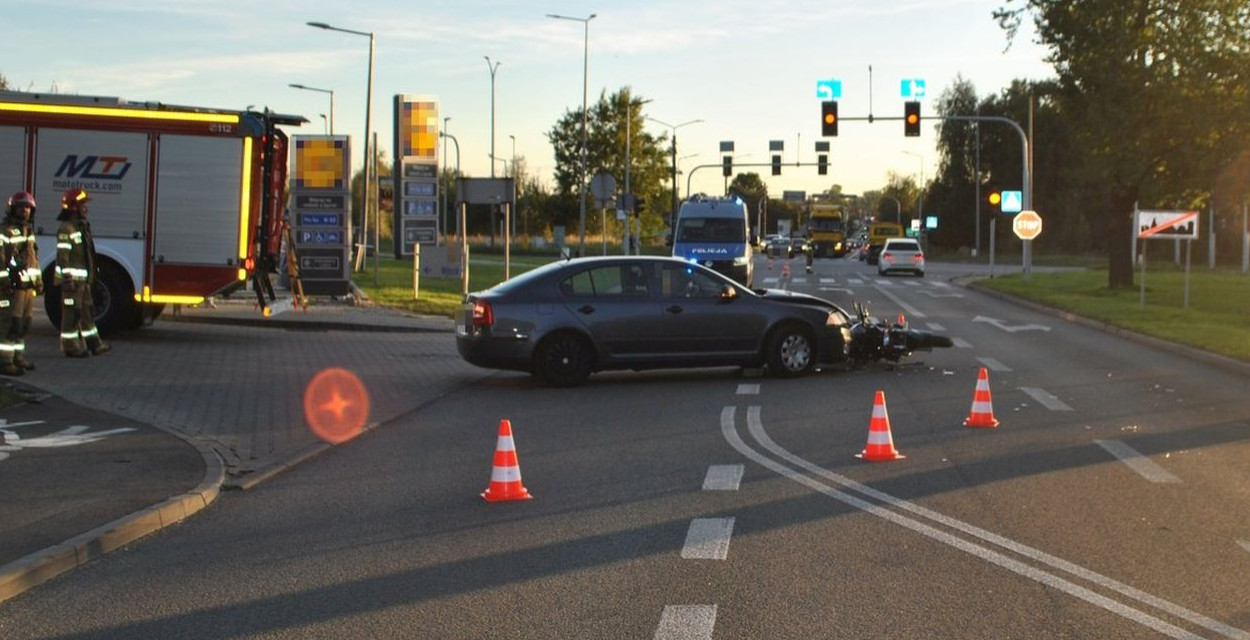 Tarnowskie Góry. 70-latek zajechał drogę motocykliście. Fot. Policja Tarnowskie Góry