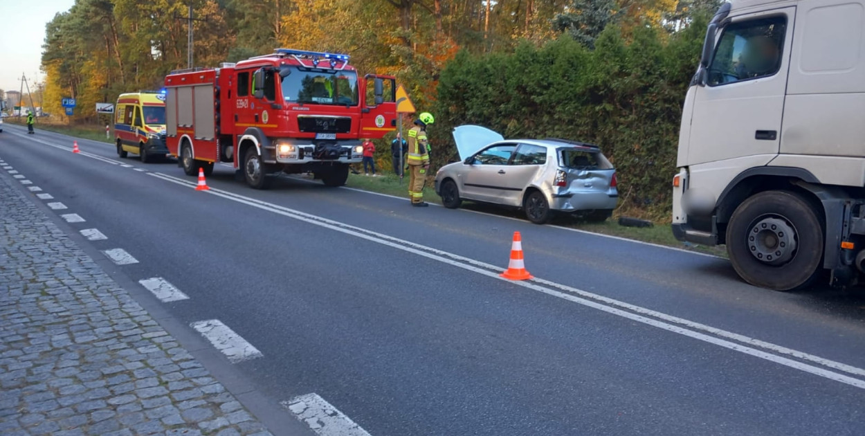 Kolizja na DK 11 w Brynku. Fot. OSP Tworóg