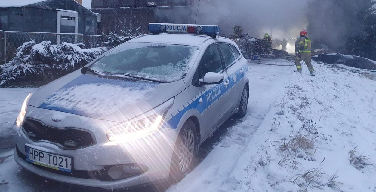 Pożar domu w Zbrosławicach. Zdjęcia: archiwum policji