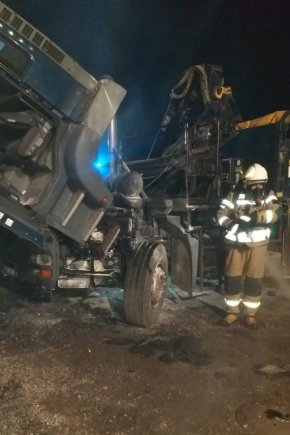 Pożar ciężarówki. Nowy wóz OSP w akcji [FOTO]-28727