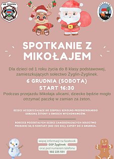 Przejazd Mikołaja ulicami Żyglina i Żyglinka