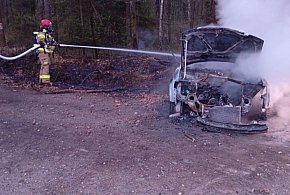 Powiat tarnogórski. Audi spłonęło w lesie. Kierowca…