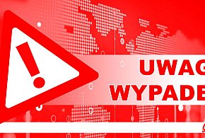 Powiat tarnogórski. Uwaga wypadek. Droga jest całkowicie zablokowana