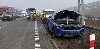Zderzenie na A1 w Ożarowicach. Na miejscu straż i policja