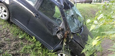 Powiat tarnogórski. Zbyt szybka jazda, rów i kobieta w szpitalu