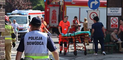 Wybuch paczki na portierni szpitala oraz ewakuacja poszkodowanych. Ćwiczenia
