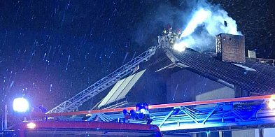 Kalety. Nocny pożar. Ogień na dachu