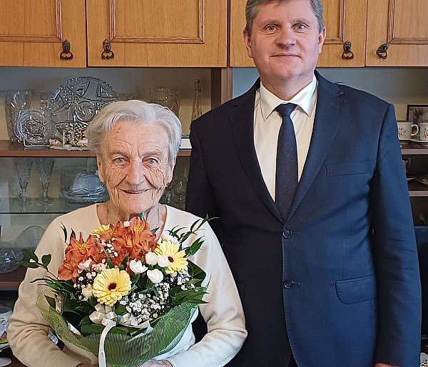 90. urodziny pani Amalii, córki zastępcy burmistrza