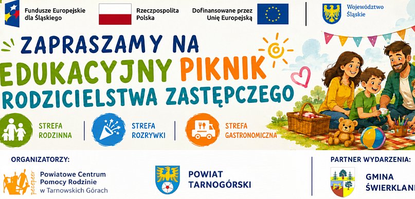 Piknik rodzinny promujący rodzicielstwo zastępcze w Świerklańcu