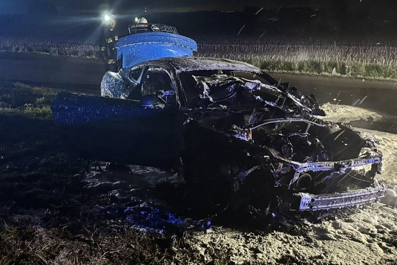 Powiat tarnogórski. Spłonął ford mustang