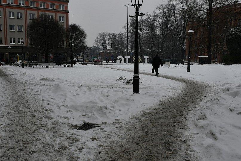 Zaśnieżone centrum Tarnowskich Gór