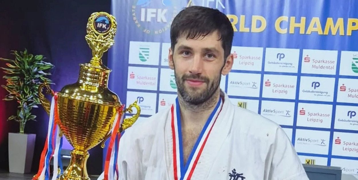 Marek Wolny wywalczył srebrny medal. Fot. TKS Karate Tarnowskie Góry