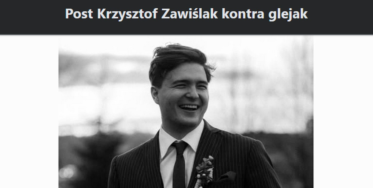 Smutna wiadomość. Dzisiaj zmarł Krzysztof Zawiślak z Tarnowskich Gór