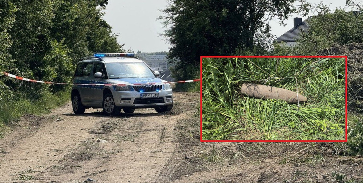 We wtorek, tuż po godz. 9 dyżurny komendy policji w Tarnowskich Górach otrzymał zgłoszenie o podejrzanym przedmiocie odkrytym na budowie. Fot. Policja Tarnowskie Góry