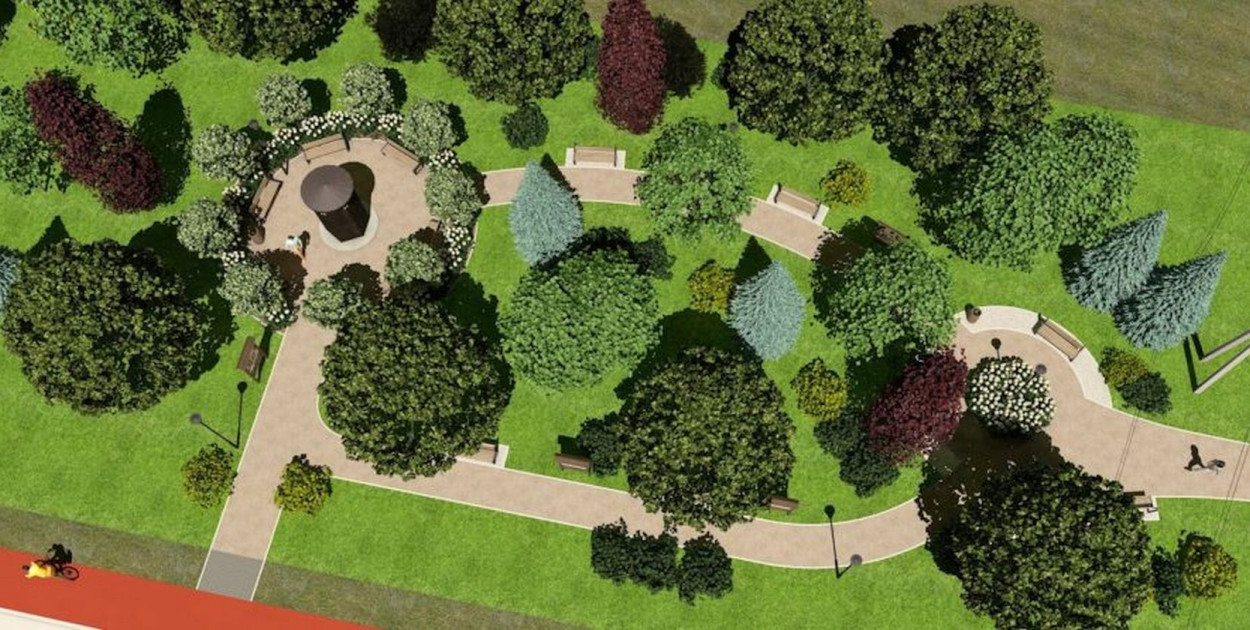 Wizualizacja Zielonej Przestrzeni, która ma powstać w Kaletach-Zielonej. Il. UM Kalety