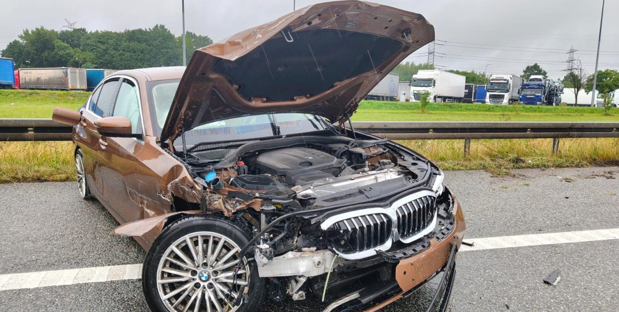 Kolizja na A1 w Wieszowie. Fot. Archiwum policji