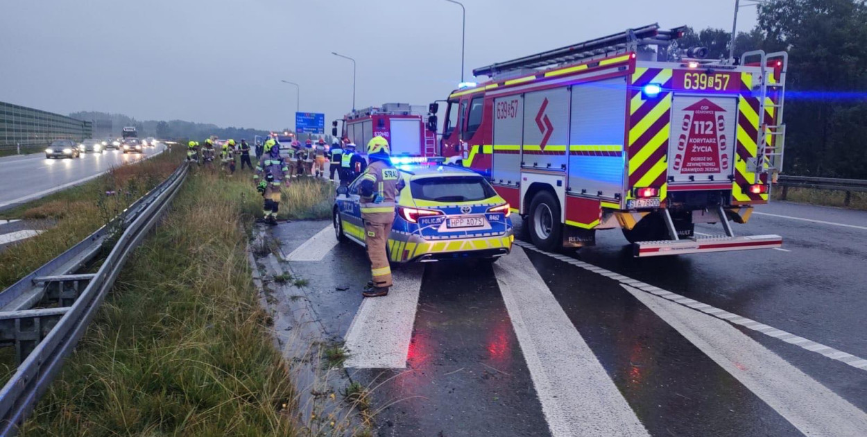 Kolizja w gminie Ożarowice. Fot. OSP Ożarowice