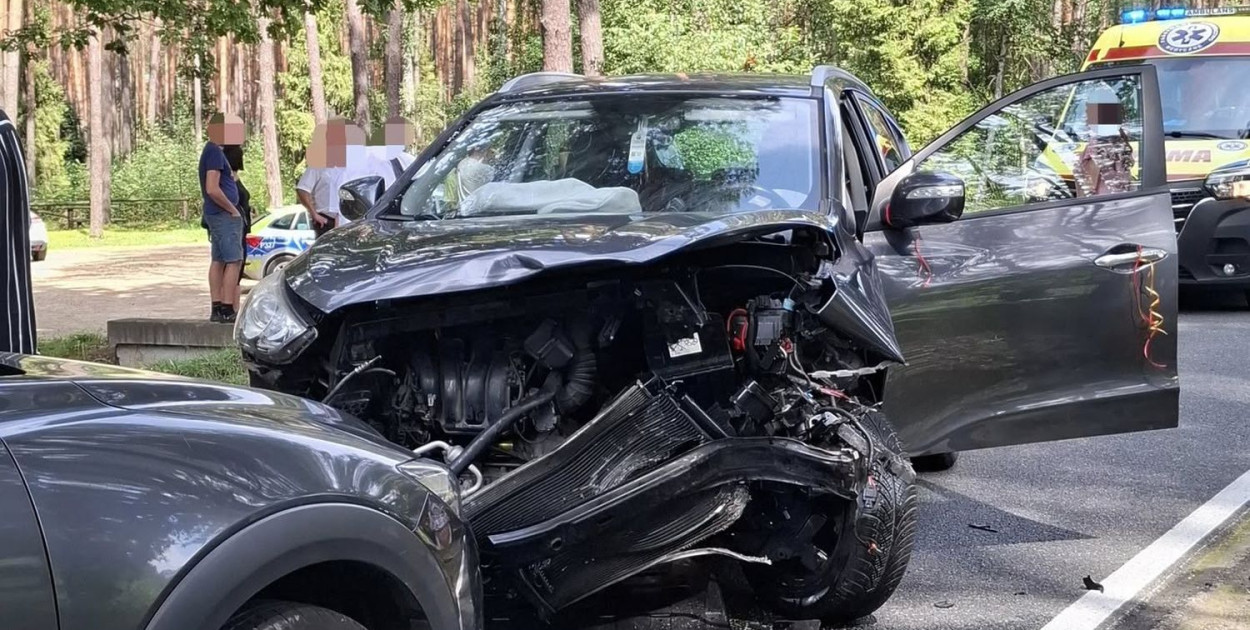 Kolizja na DW 789. Fot. OSP Kalety