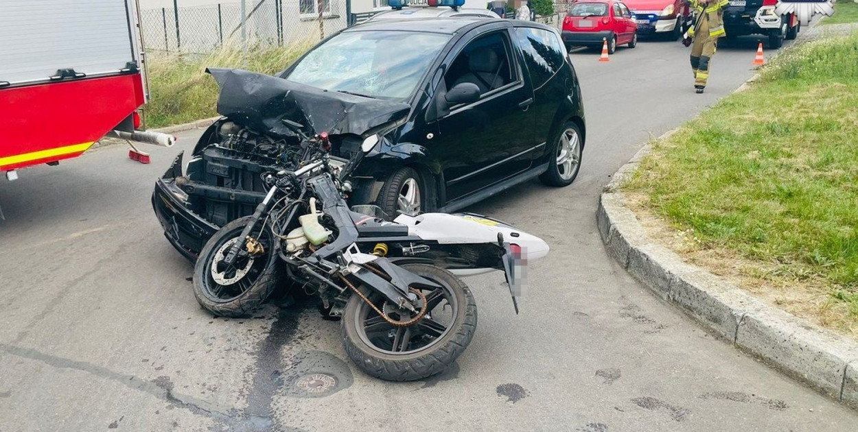 W wypadku w Nakle Śląskim ranny został motorowerzysta. Fot. Archiwum policji