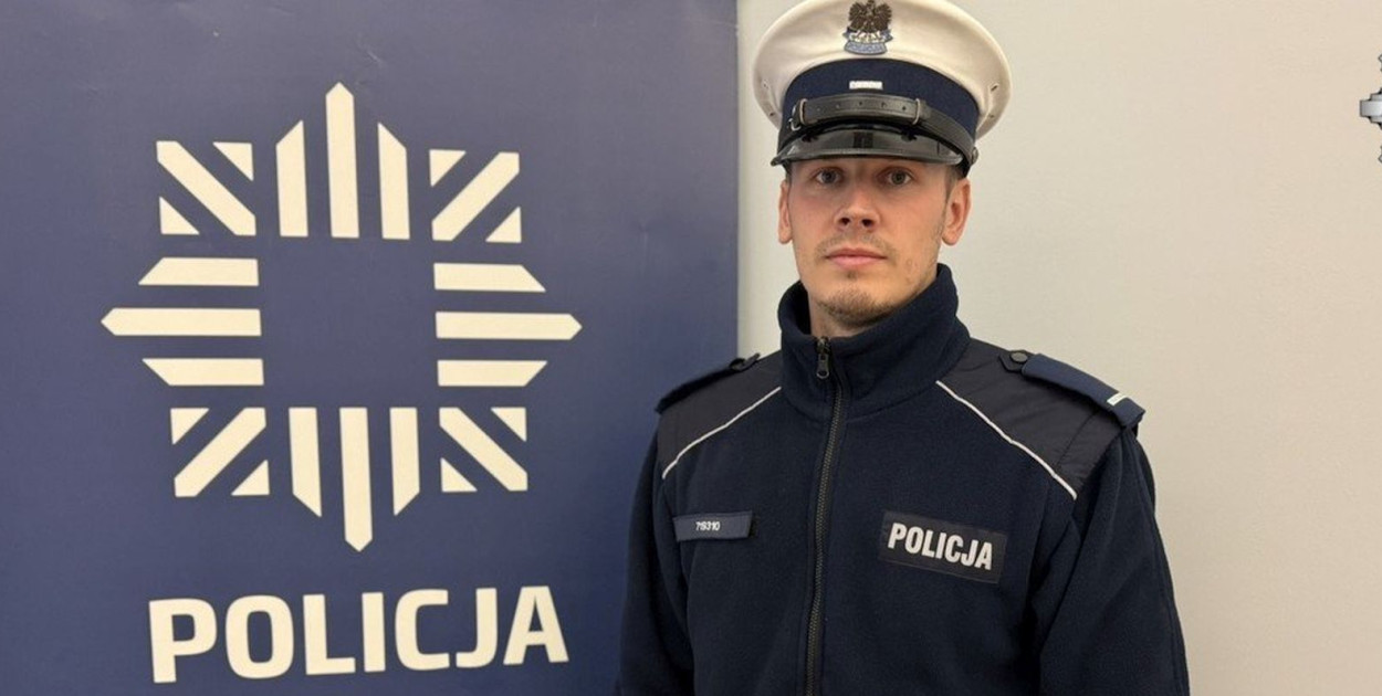 Marcin Jordan, policjant z Tarnowskich Gór zatrzymał złodzieja w czasie wolnym od służby. Fot. Policja Tarnowskie Góry