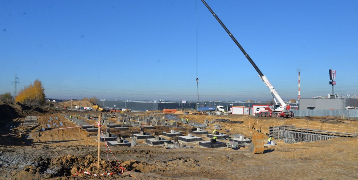 W Tarnowskich Górach trwa budowa Merkury Market. Fot. Agnieszka Reczkin