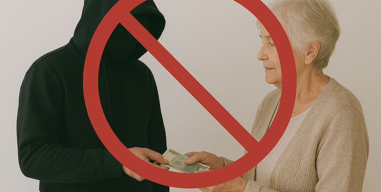 Policja apeluje, aby rozmawiać z seniorami i uświadamiać ich o zagrożeniach. Fot. Policja Tarnowskie Góry