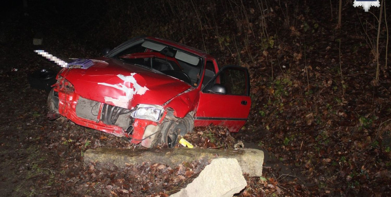 Samochody w rowach. Zdjęcia z archiwum policji