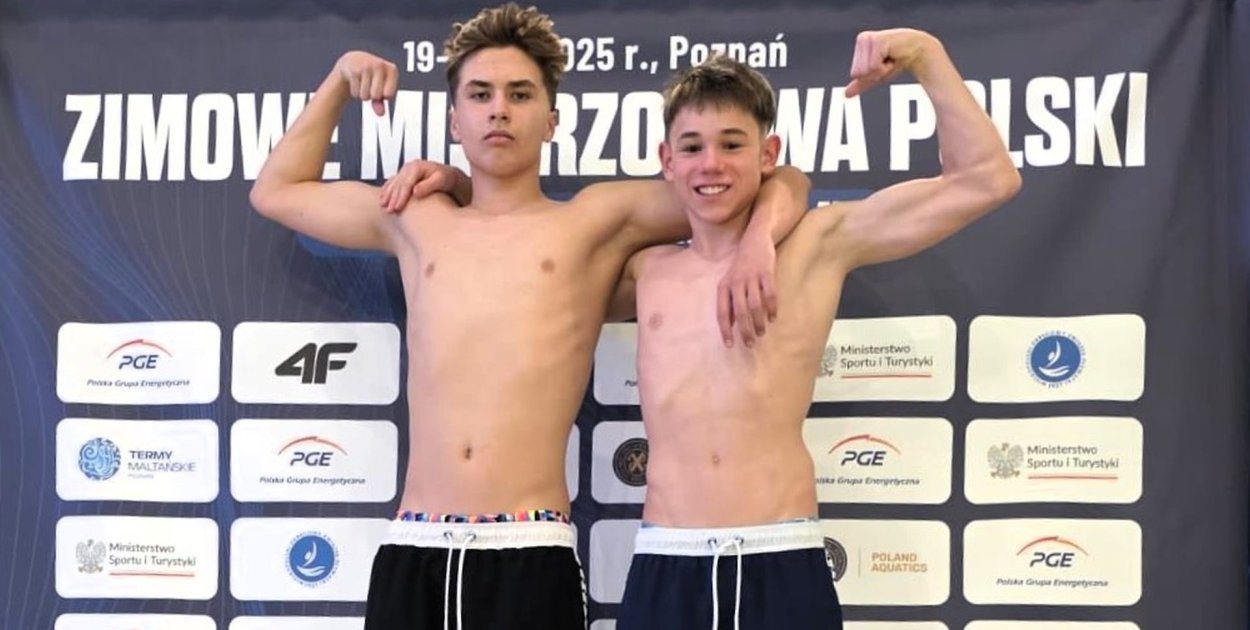 Kacper Grędziak i Bruno Poradzisz otworzyli w piątek worek z madalami. Fot. MKS Park Wodny Tarnowskie Góry