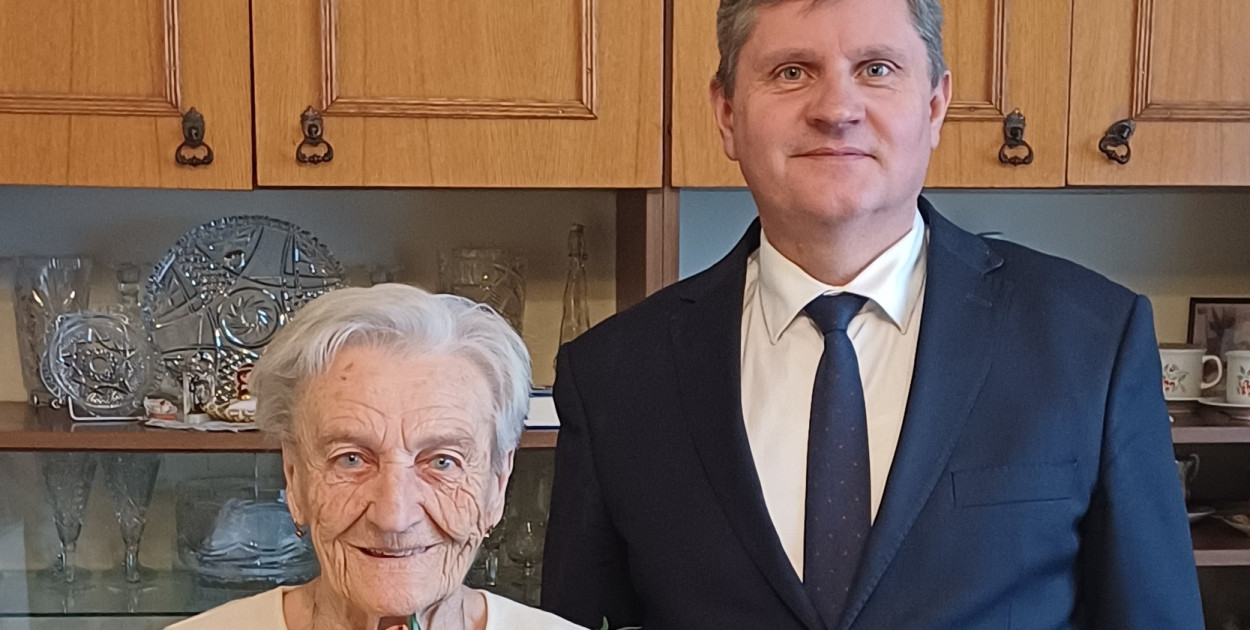 90. urodziny pani Amalii, córki zastępcy burmistrza